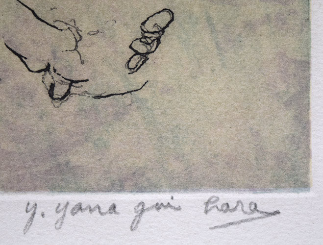 柳原義達「裸婦」銅版画に石版併用 本人直筆鉛筆サイン入り