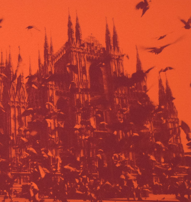 安田侃「意心帰:ミラノ鳩が舞う」シルクスクリーン版画 拡大画像2