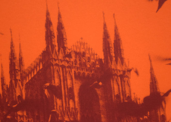 安田侃「意心帰:ミラノ鳩が舞う」シルクスクリーン版画 拡大画像5