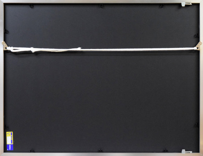 安田侃「意心帰:ミラノ鳩が舞う」シルクスクリーン版画 額縁裏側画像