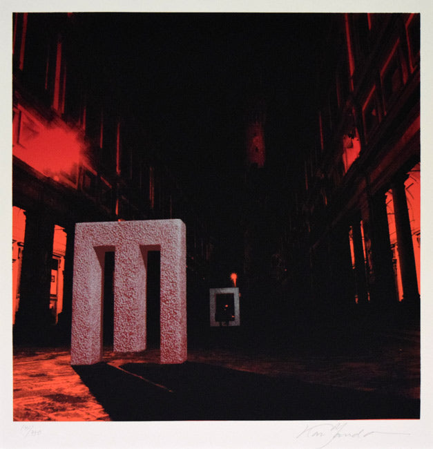 安田侃「天聖・天モク:フィレンツェ街路(1)」シルクスクリーン版画 作品全体拡大画像