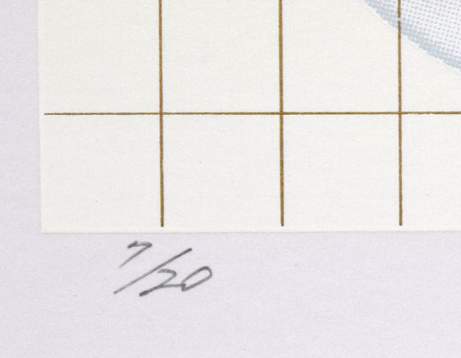 安田侃「四つの生誕」シルクスクリーン版画 限定番号(ed,7/20)部分