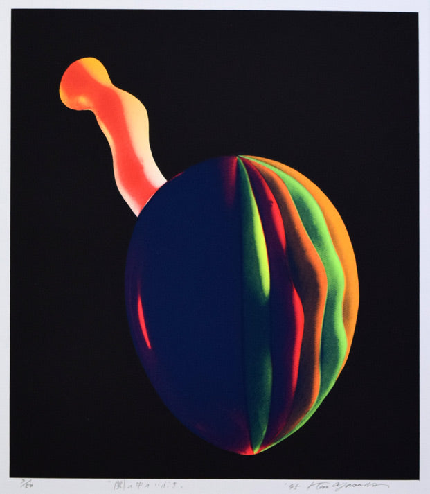 安田侃「闇の中のいぶき」シルクスクリーン版画 作品全体画像