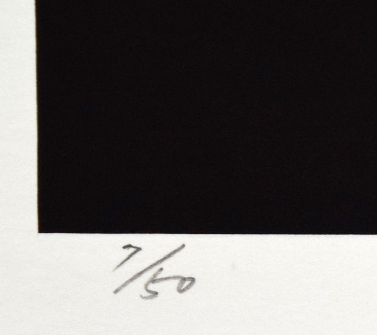 安田侃「闇の中のいぶき」シルクスクリーン版画 限定番号部分(ed,7/50)