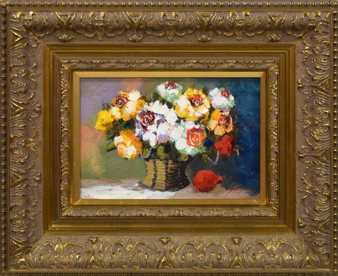 横山邦夫「薔薇」油絵・SM