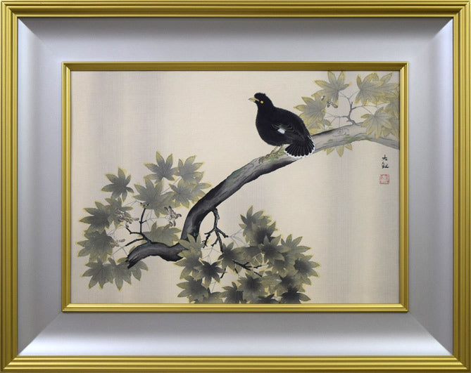 横山大観「叭叭鳥(ハハチョウ)」木版画