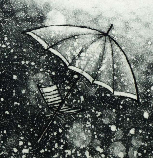 艾沢詳子「潮騒・17」銅版画 拡大画像1