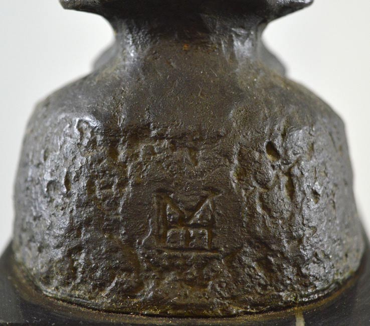 米坂ヒデノリ「大地」ブロンズ・共箱 サイン部分