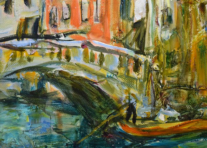 吉野純「ヴェニス(イタリア)」油絵・F6号 拡大画像3