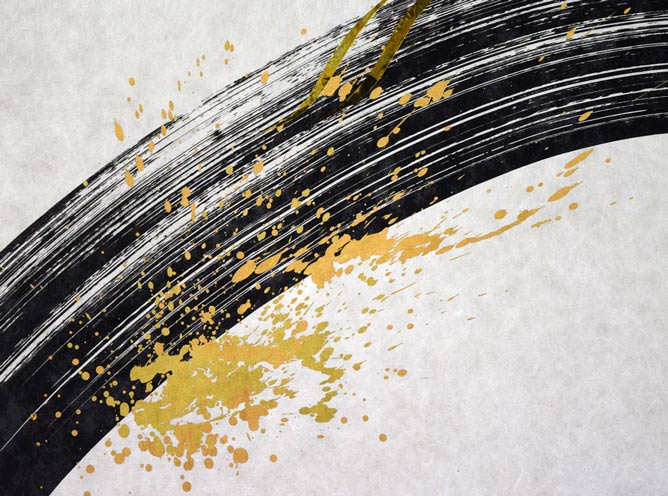 吉津信一「Tierce」版画に手彩色・箔押し 拡大画像1