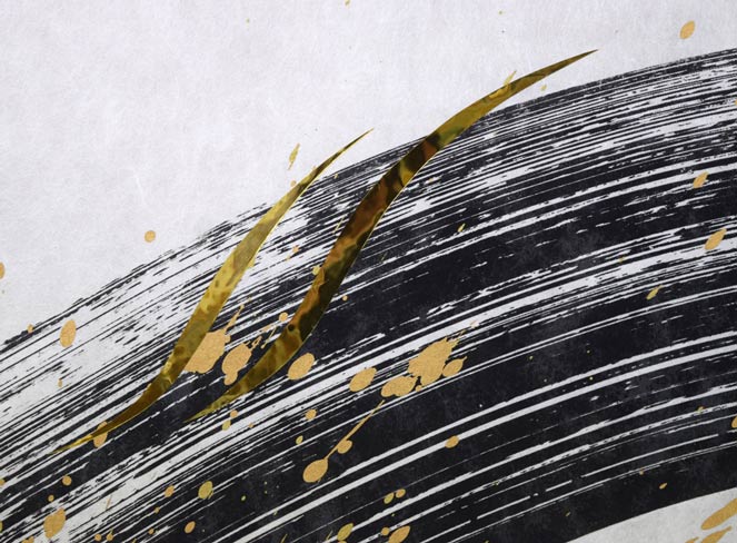 吉津信一「Tierce」版画に手彩色・箔押し 拡大画像2