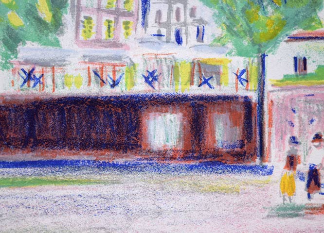 モーリス ユトリロ(Maurice Utrillo)「煙突のある街角(ユトリロⅤ)」リトグラフ 拡大画像2