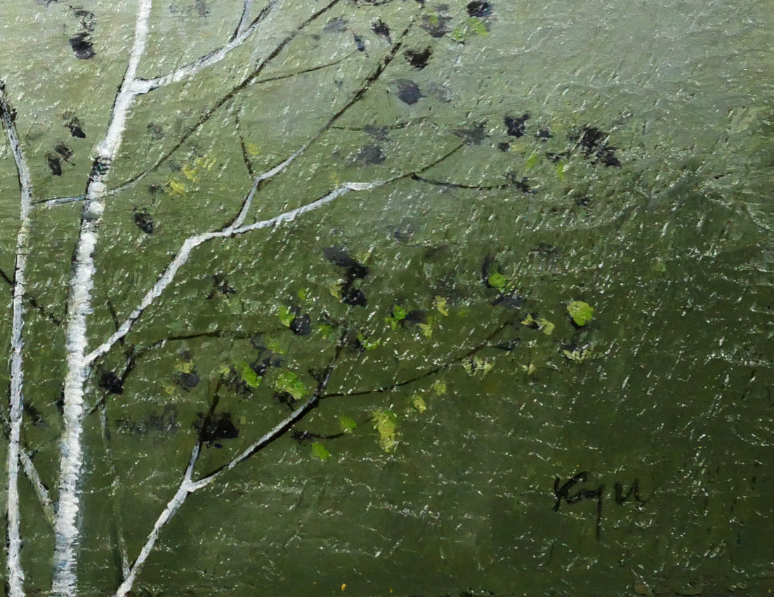 相原求一朗「霧の朝」油絵・SM　拡大画像4