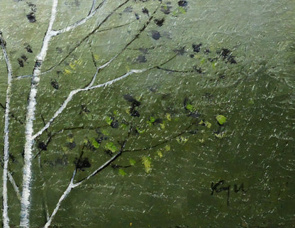 相原求一朗「霧の朝」油絵・SM　拡大画像4