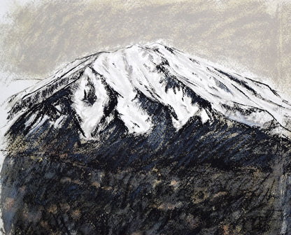 相原求一朗「雌阿寒岳と阿寒富士」リトグラフ　拡大画像1