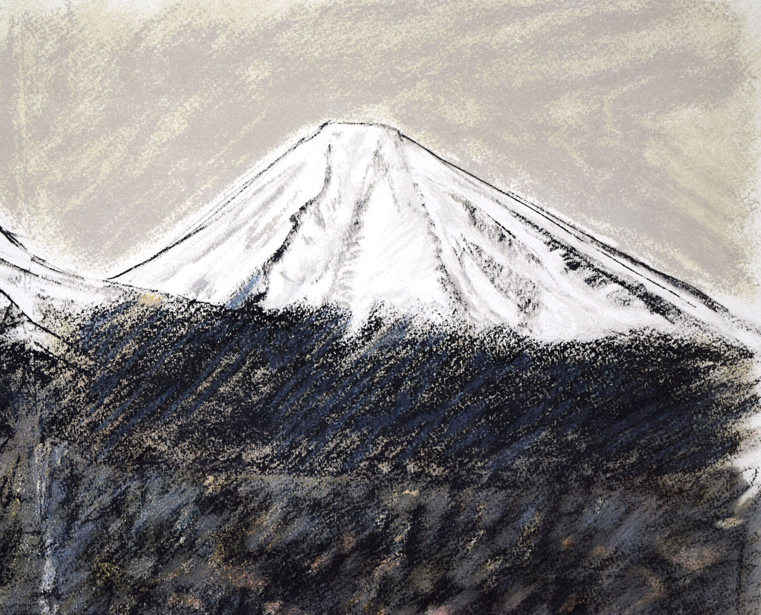 相原求一朗「雌阿寒岳と阿寒富士」リトグラフ　拡大画像2