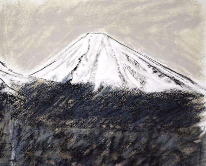 相原求一朗「雌阿寒岳と阿寒富士」リトグラフ　拡大画像2