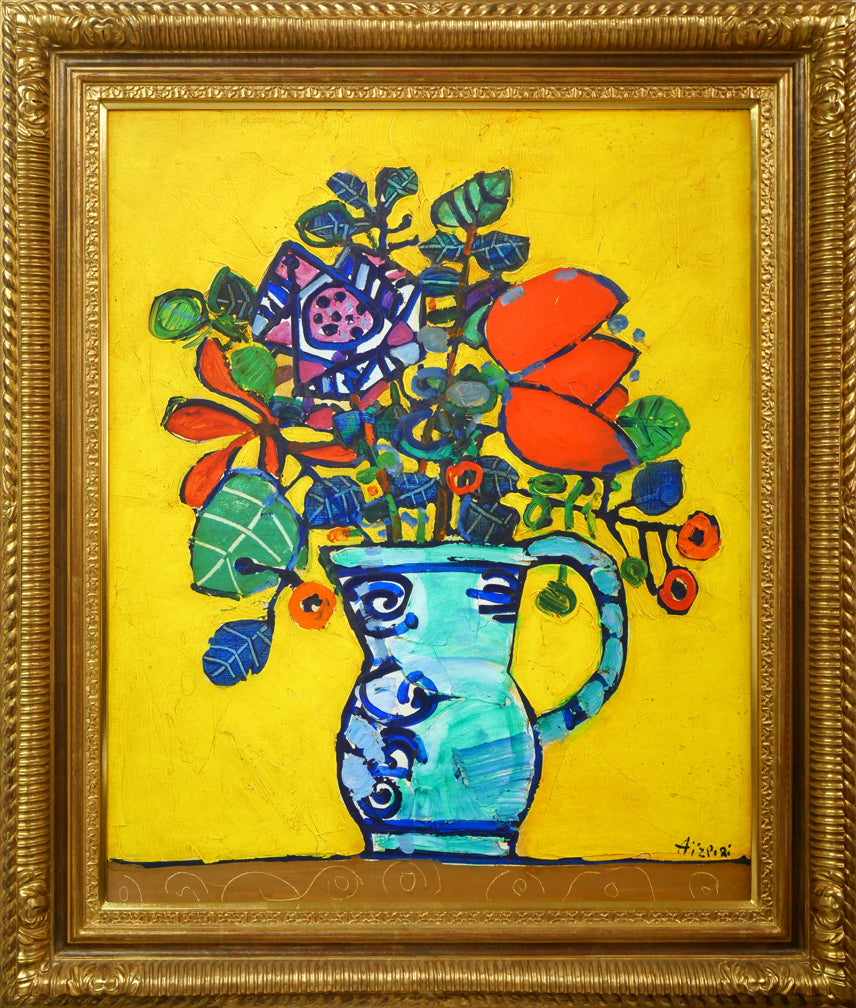 ポール・アイズピリ(Paul　AIZPIRI)「花束（Bouquet　de　fleurs）」油絵・仏F20号
