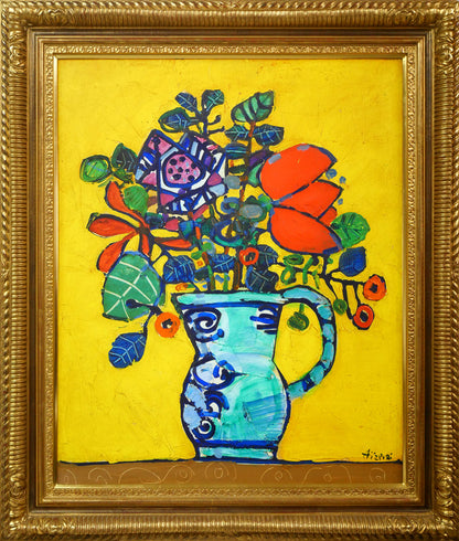 ポール・アイズピリ(Paul　AIZPIRI)「花束（Bouquet　de　fleurs）」油絵・仏F20号