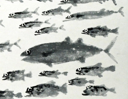 赤穴宏「百魚図」水彩画・色紙　拡大画像5