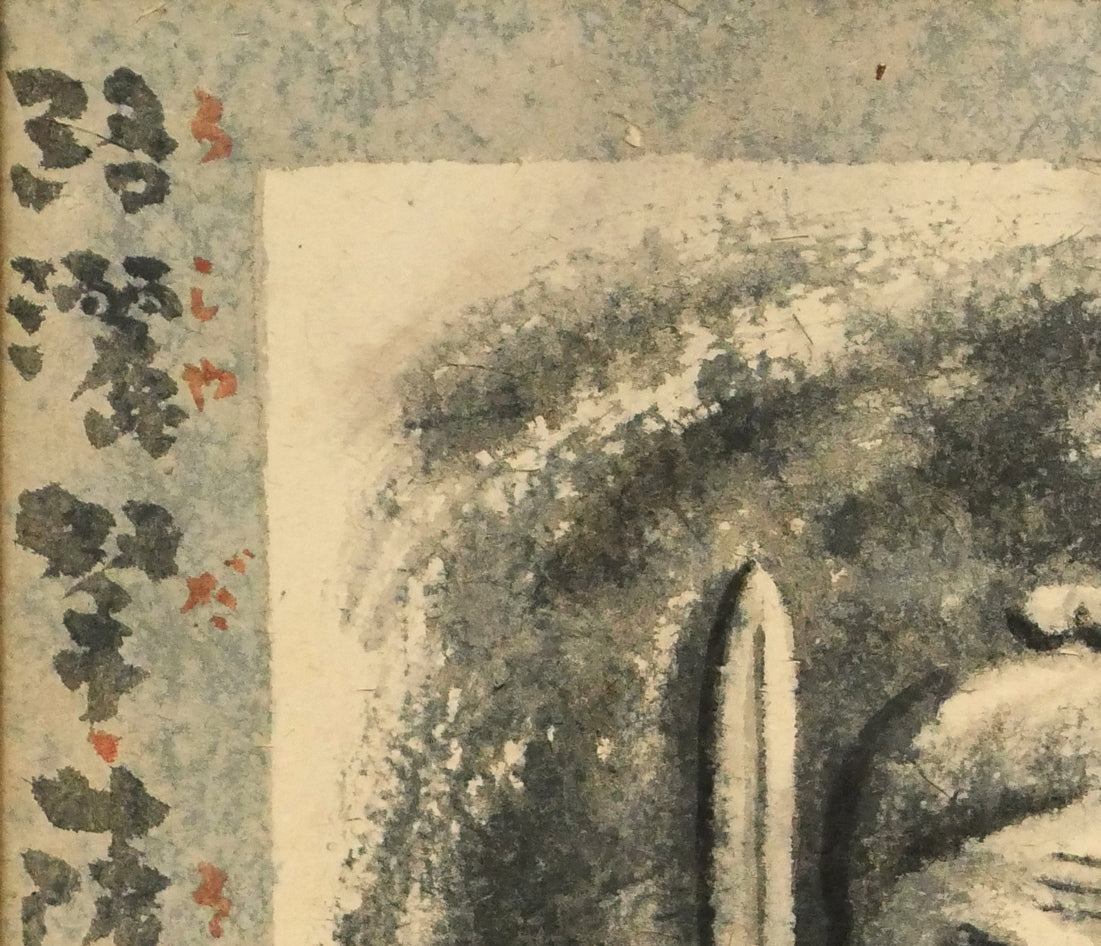 穐月明「不動明王」水墨画・F6号　拡大画像1