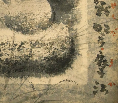 穐月明「不動明王」水墨画・F6号　拡大画像6