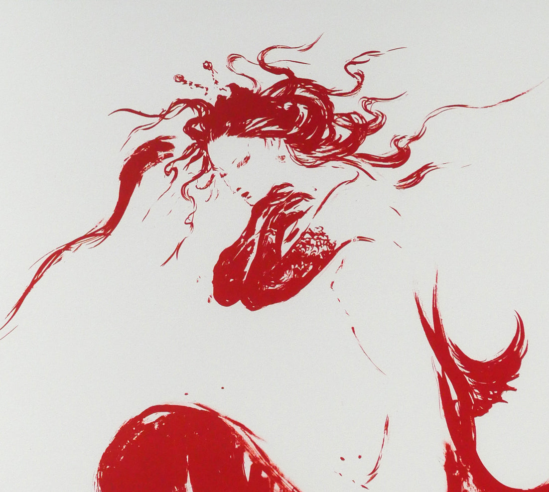 天野喜孝「IL　FIORE　ROSSO」リトグラフ　拡大画像1