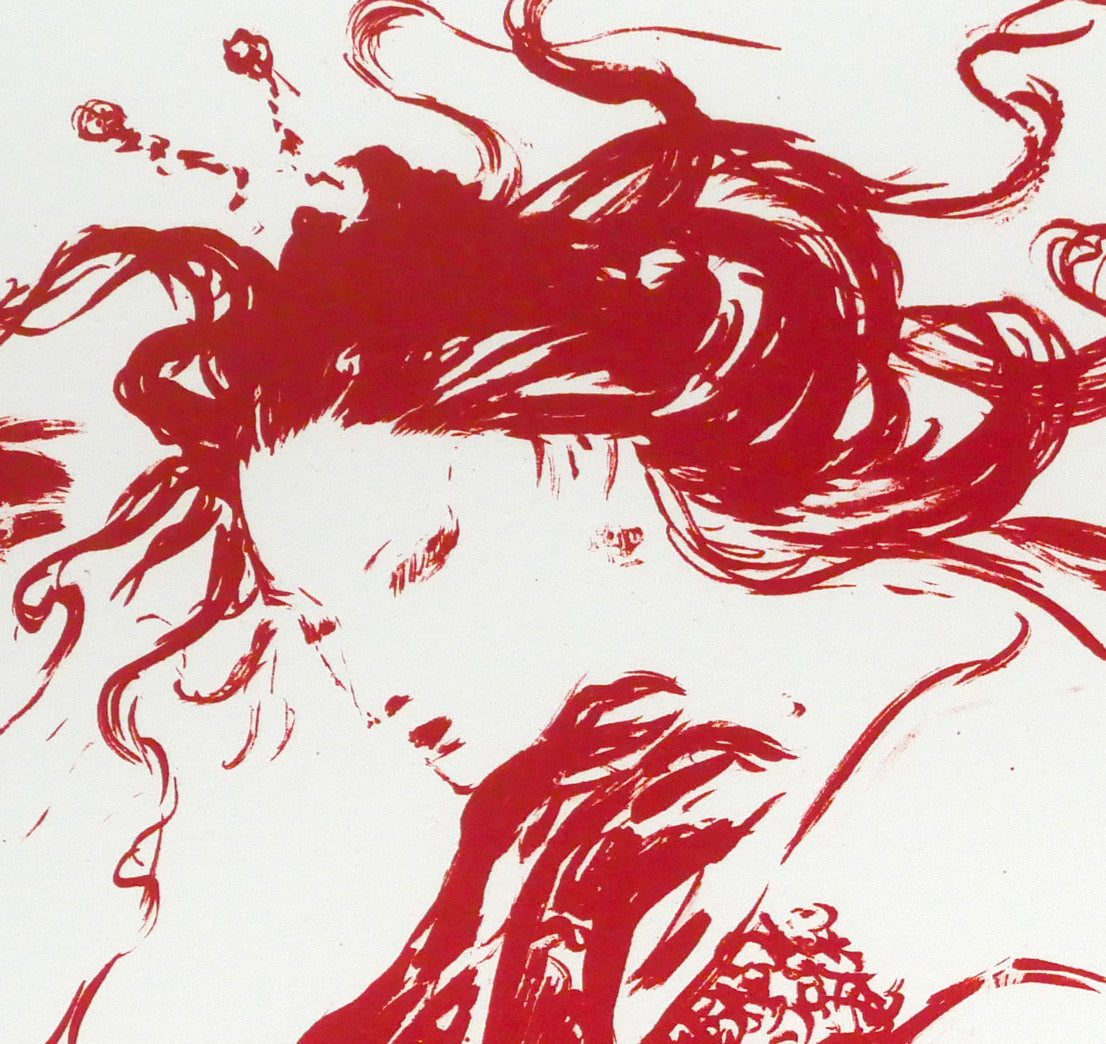 天野喜孝「IL　FIORE　ROSSO」リトグラフ　拡大画像2