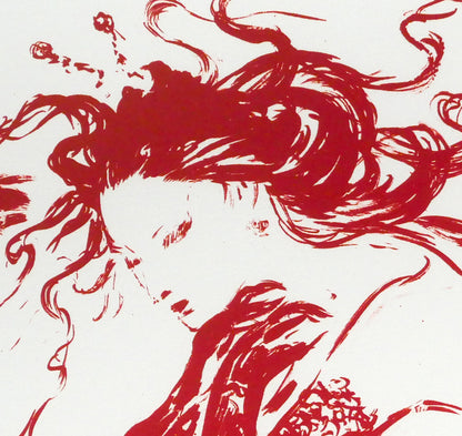 天野喜孝「IL　FIORE　ROSSO」リトグラフ　拡大画像2