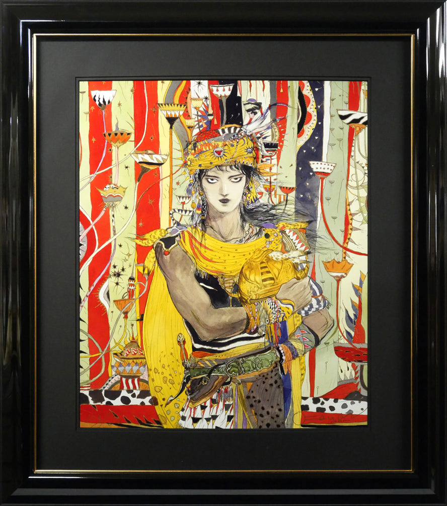 天野喜孝「褐色の戦士　C/C」シバクローム版画