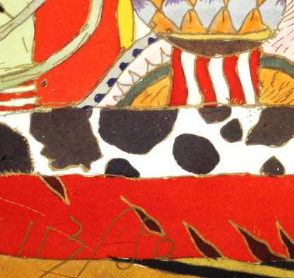 天野喜孝「褐色の戦士　C/C」シバクローム版画　限定番号（ed,113/150）