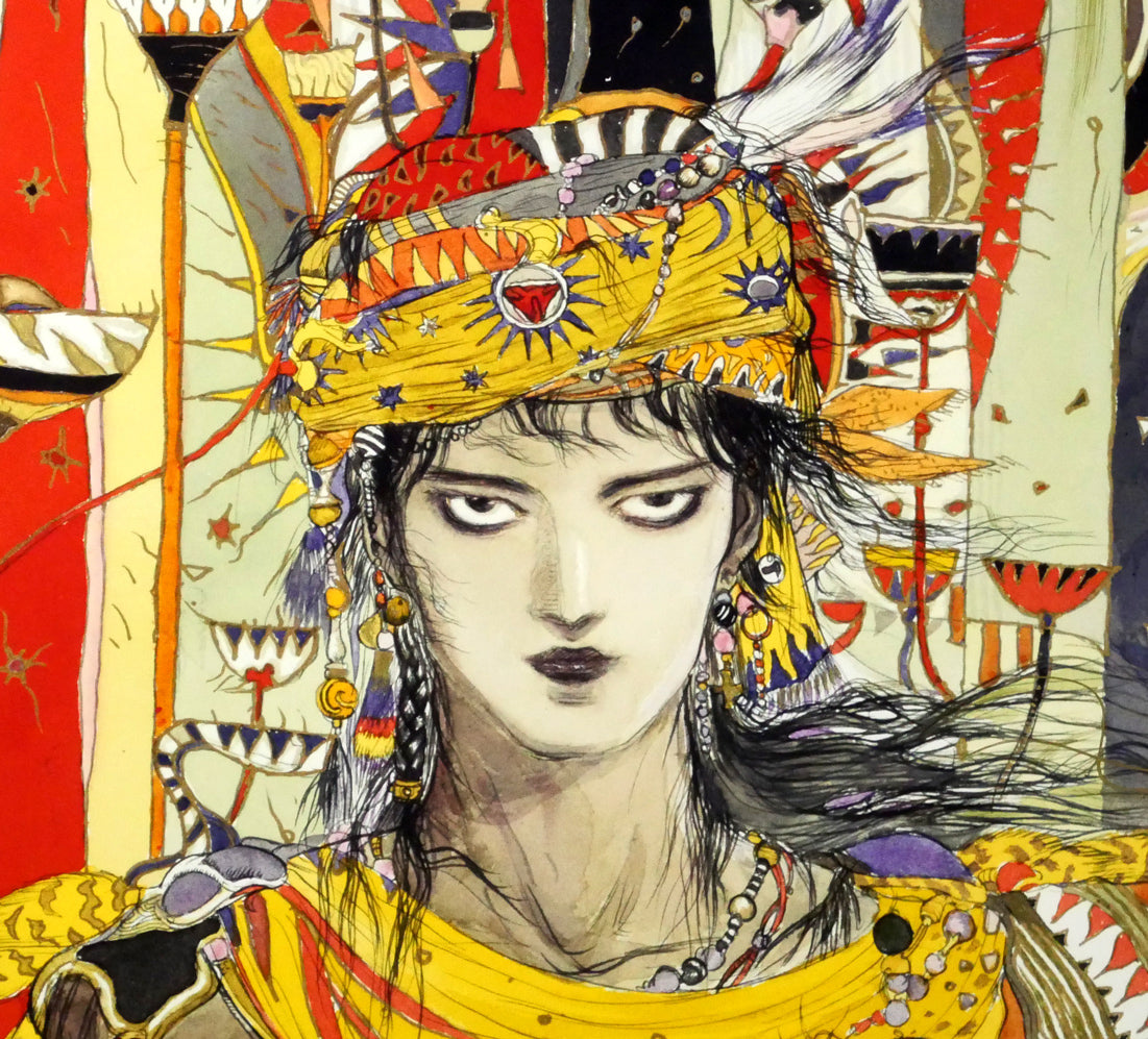 天野喜孝「褐色の戦士　C/C」シバクローム版画　拡大画像1