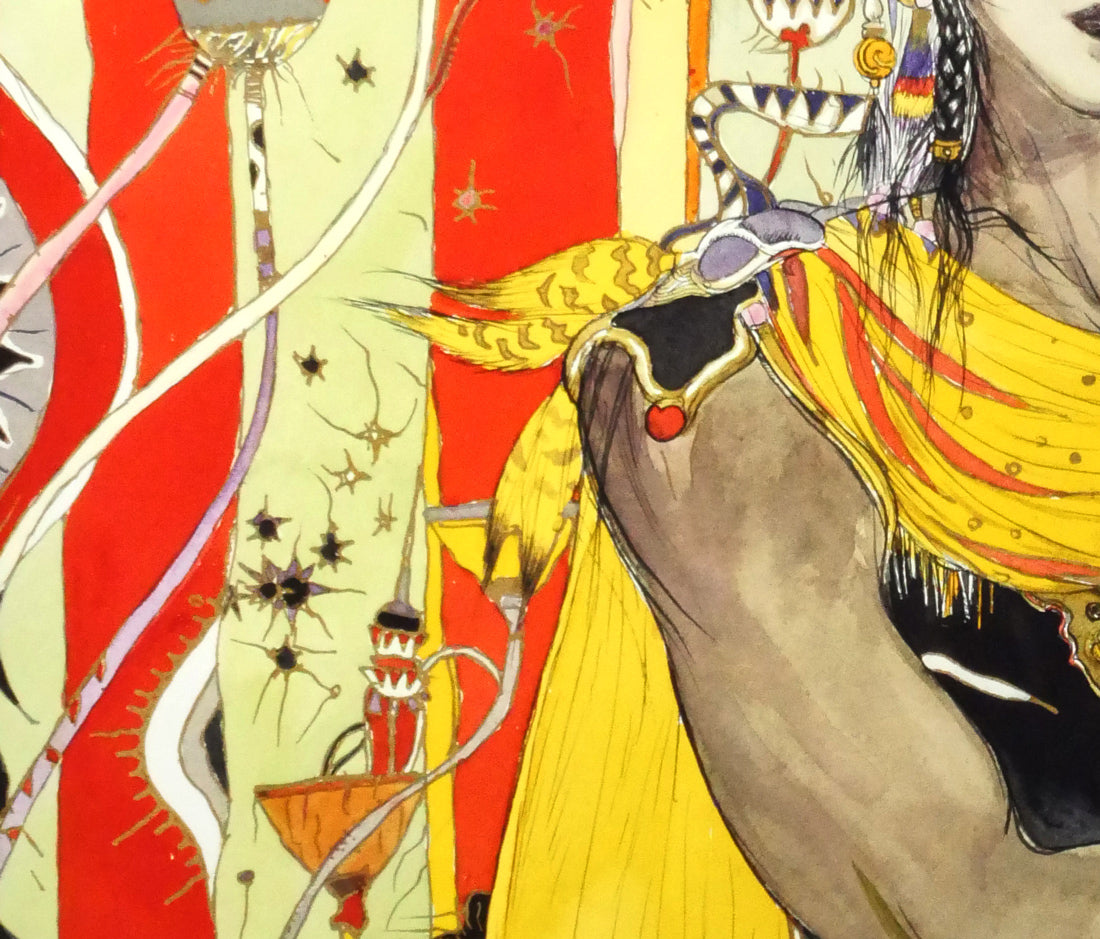 天野喜孝「褐色の戦士　C/C」シバクローム版画　拡大画像2