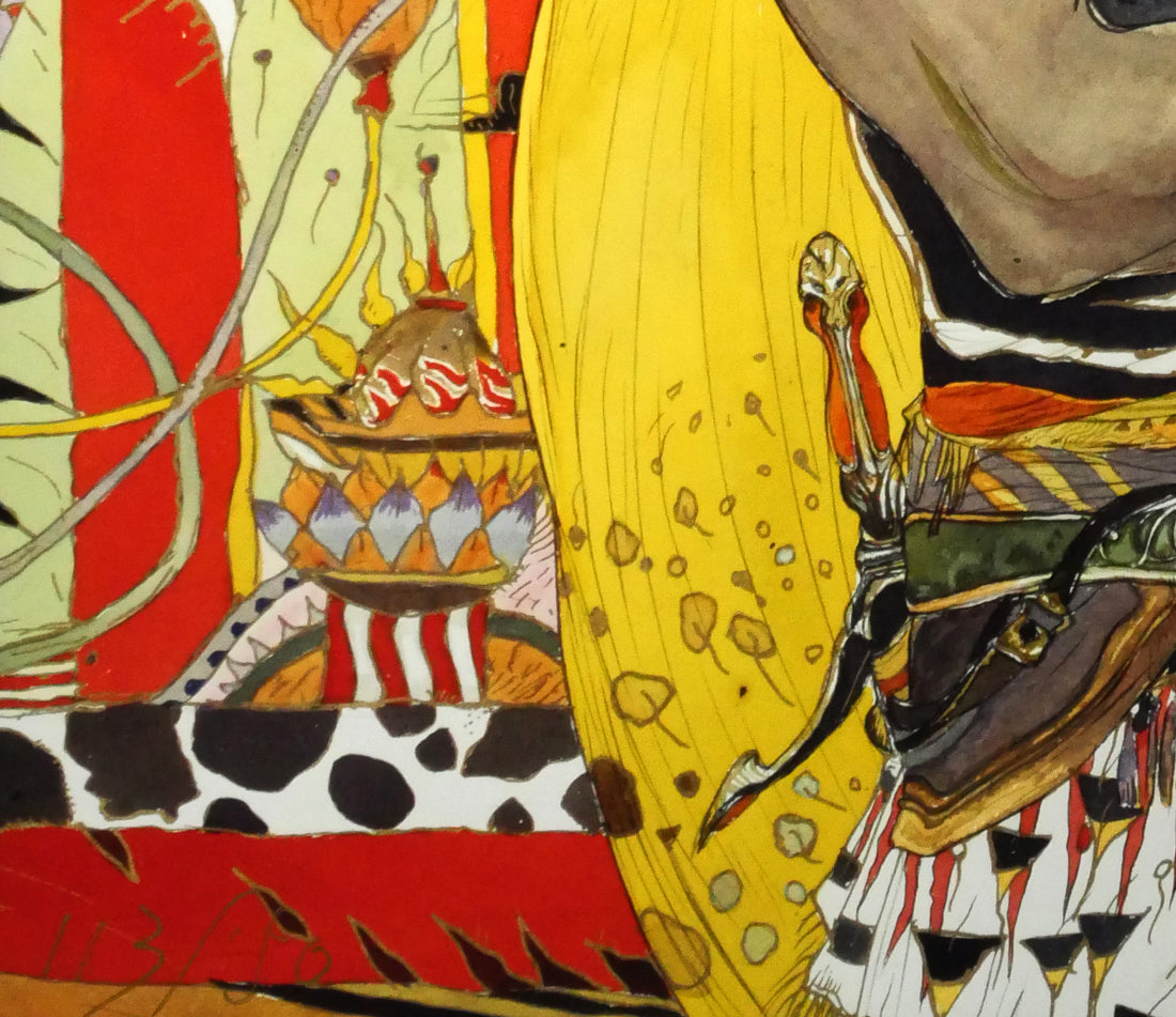天野喜孝「褐色の戦士　C/C」シバクローム版画　拡大画像4