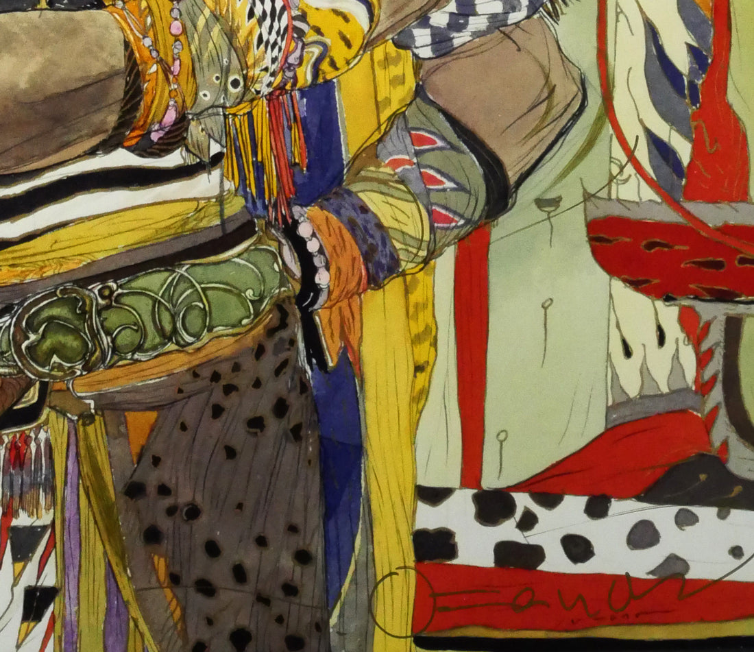 天野喜孝「褐色の戦士　C/C」シバクローム版画　拡大画像5