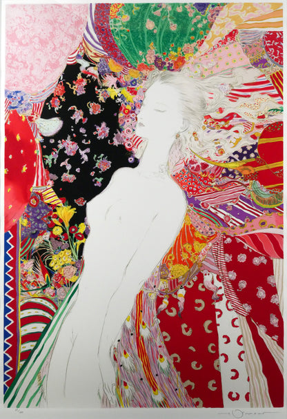 天野喜孝「PRINCESS」シルクスクリーン版画　作品全体画像