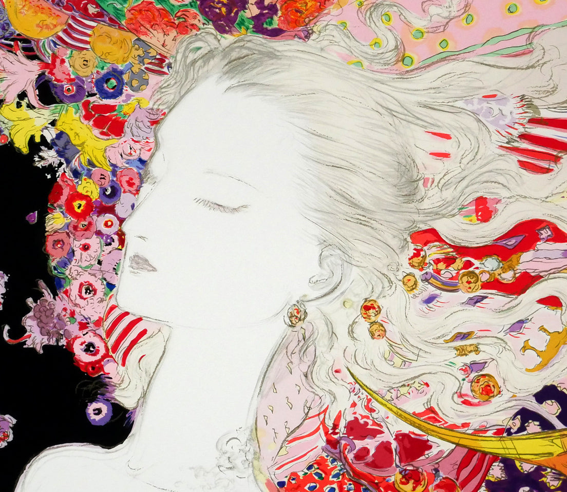 天野喜孝「PRINCESS」シルクスクリーン版画　拡大画像3