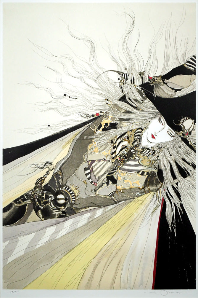 天野喜孝/女神画/F10号/絵画/額縁/油彩画/肉筆/手書き 天野喜孝/戦士画/F10号/絵画/額縁/油彩画/肉筆/手書