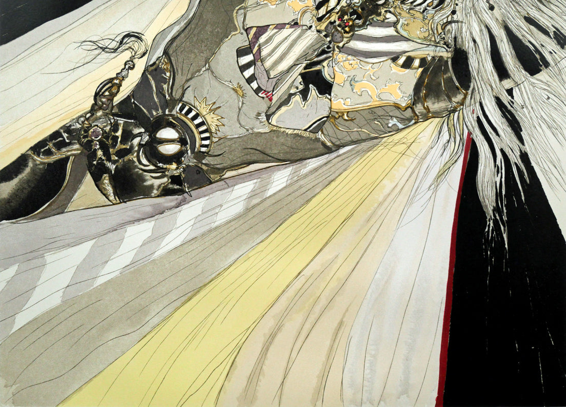 林喜市郎 作「新治村 真夏」オリジナル リトグラフ サイン有　書画　骨董　美術品 林喜市郎版画リトグラフ古民家峠の里サイン有りED有り