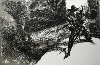 天野喜孝「斬（ざん・吸血鬼ハンターD）」リトグラフ　作品全体画像