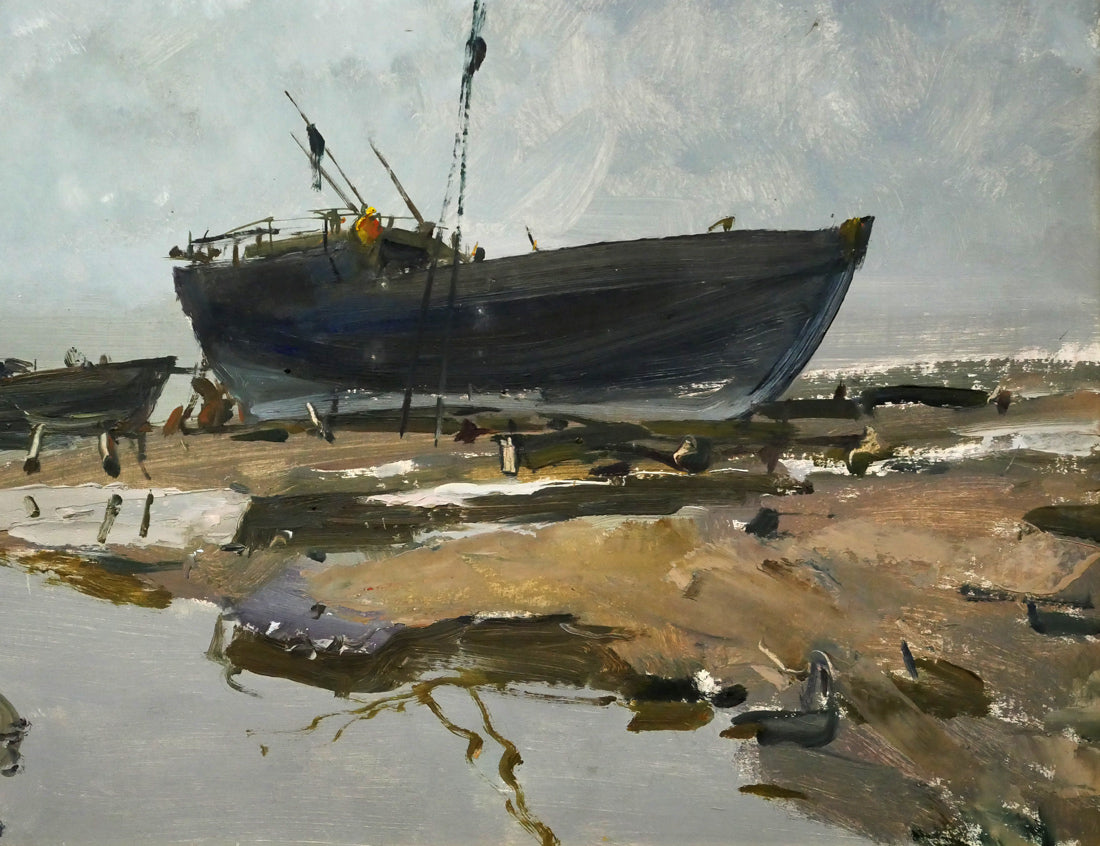 アンドレーエフ（ANDREEV）「浜辺の舟」油絵・20号　拡大画像5