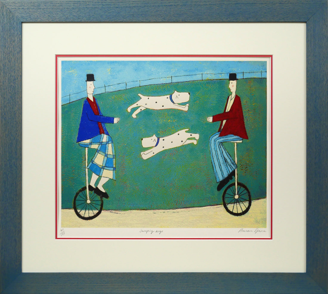アノラ　スペンス（Annora　Spence）「飛ぶ犬（jumping　dogs）」版画