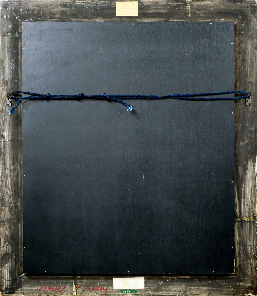 アルフレッド　ディクソン（Alfred　Dixon）「教会のそばの少女」油絵・変形20号　額縁裏側画像