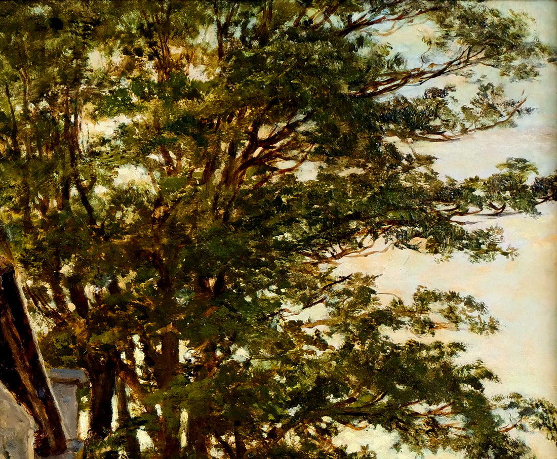 アルフレッド　ディクソン（Alfred　Dixon）「教会のそばの少女」油絵・変形20号　拡大画像2