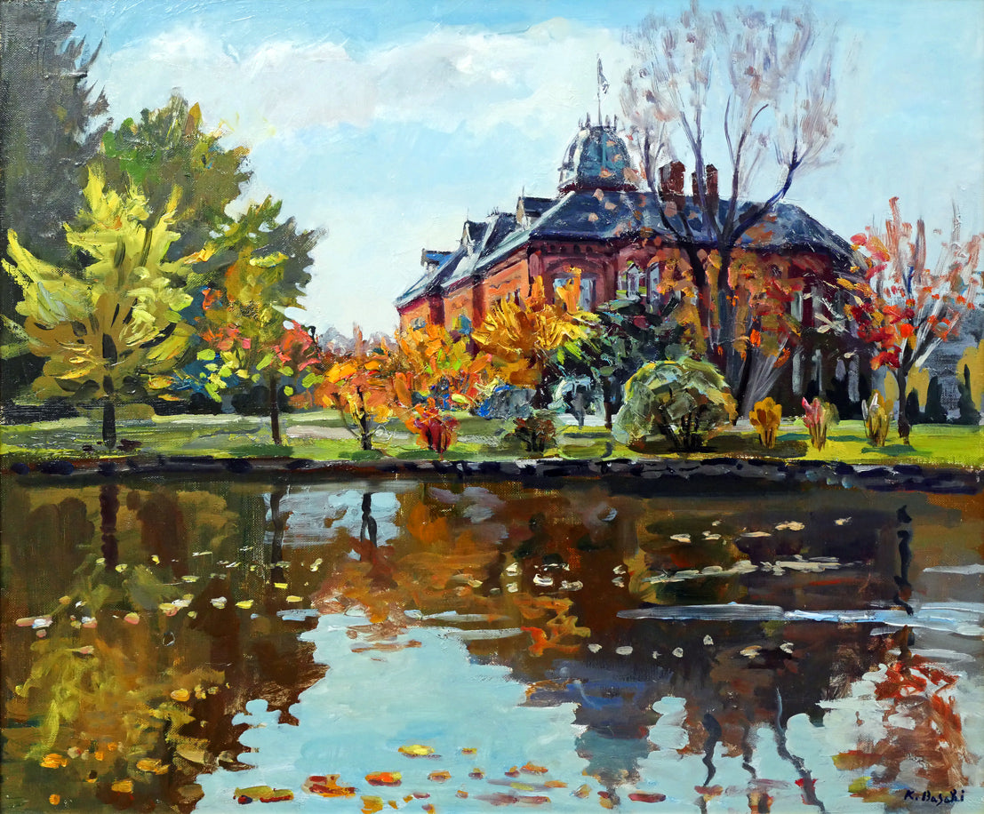 場崎恵「道庁・秋」油絵・F20号　作品全体画像