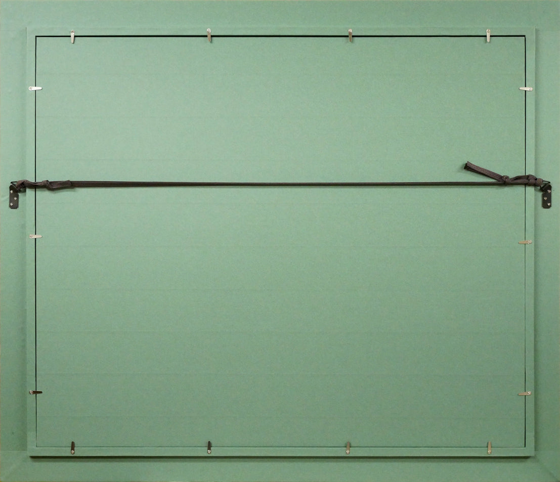 場崎恵「道庁・秋」油絵・F20号　額縁裏側画像