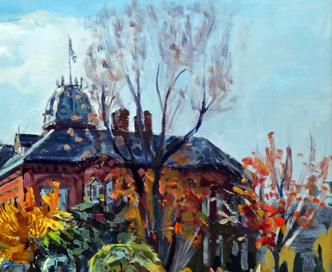 場崎恵「道庁・秋」油絵・F20号　拡大画像3