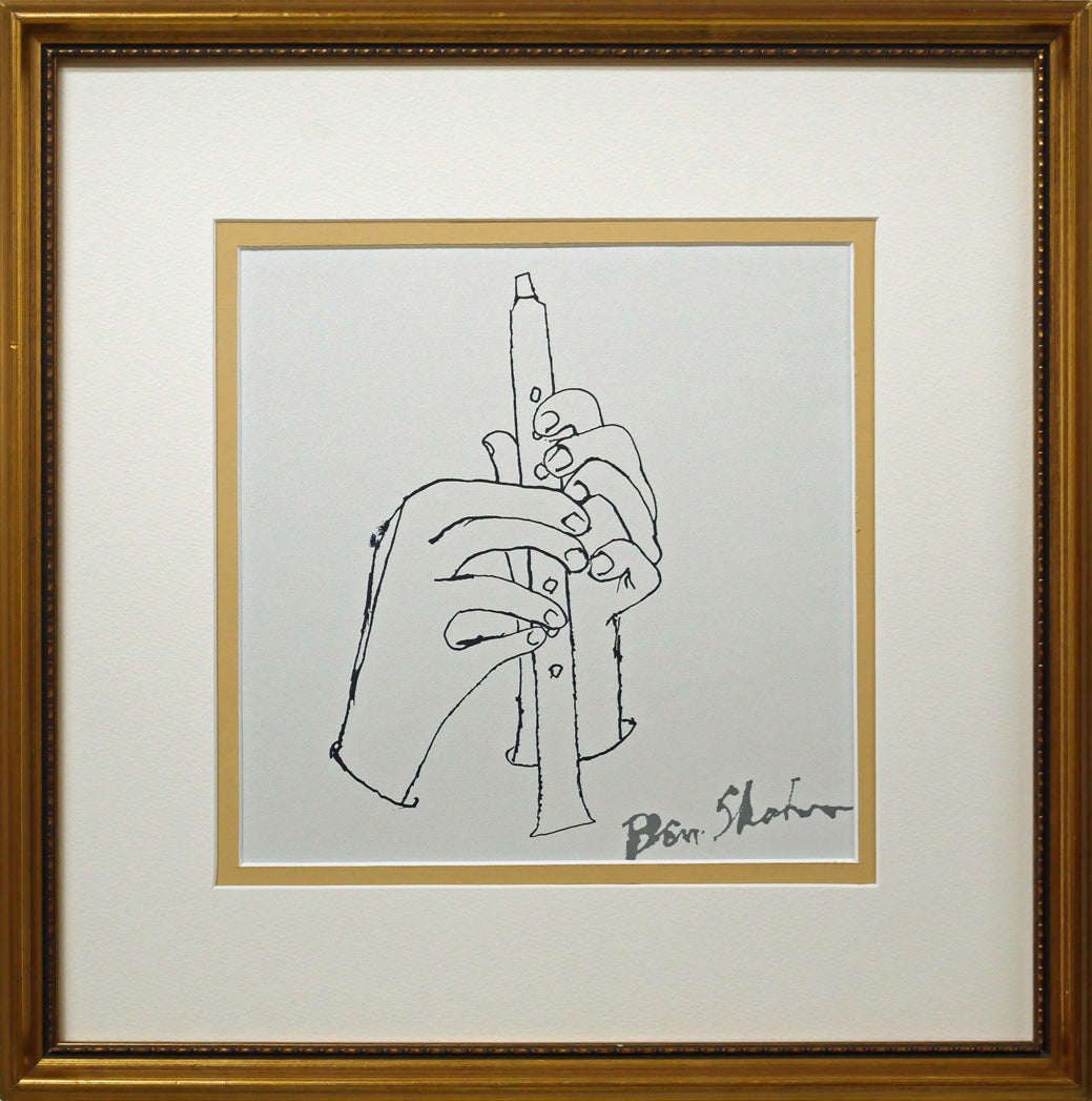 ベン　シャーン（Ben　Shahn）「フルートを持つ手」版画
