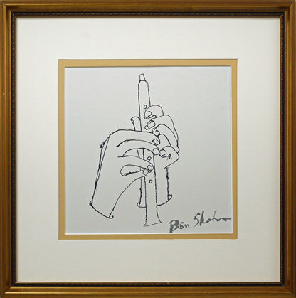 ベン　シャーン（Ben　Shahn）「フルートを持つ手」版画