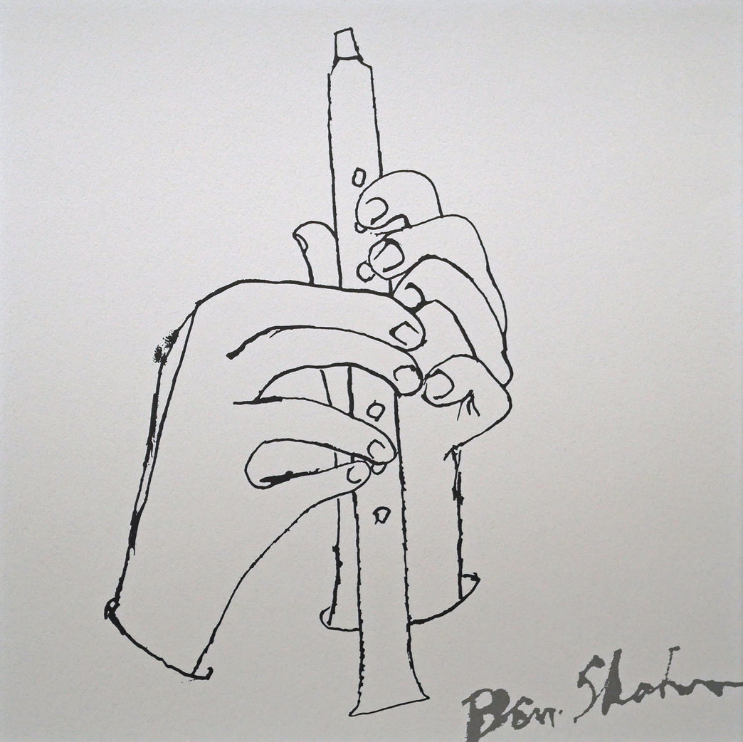 ベン　シャーン（Ben　Shahn）「フルートを持つ手」版画　作品全体画像